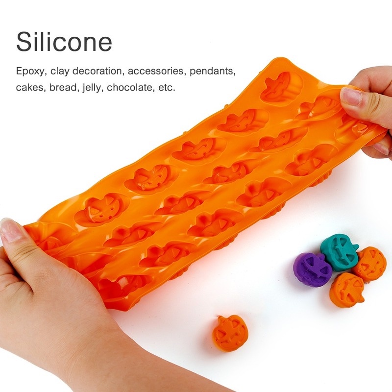 Khuôn Silicone Làm Bánh Kẹo 18 Ô Phong Cách Halloween