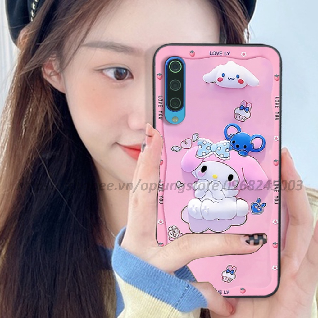 Ốp lưng Xiaomi Mi9 / Mi 9 Se in hình 3D gấu cute cool ngầu giả nổi.
