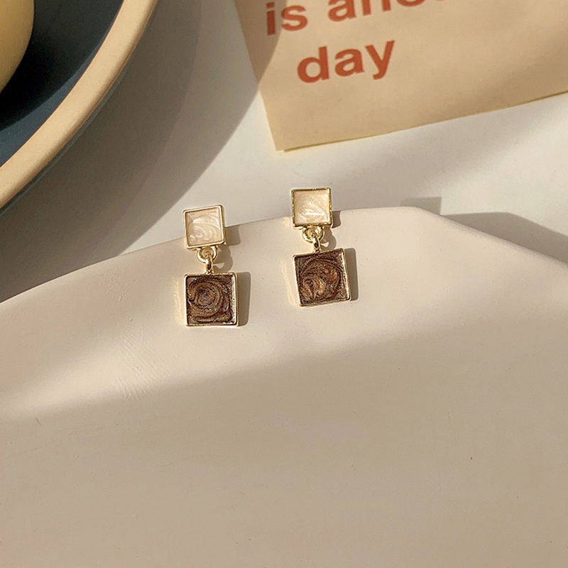 Bông tai chuôi bạc 925 AV4 - Square