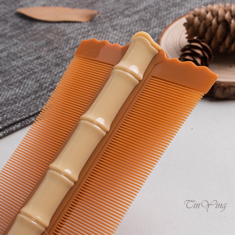GETNOIVAS Lược Chải Tóc Hai Mặt Răng Nhỏ Bằng Tre Chăm Sóc Da Cho Nữ