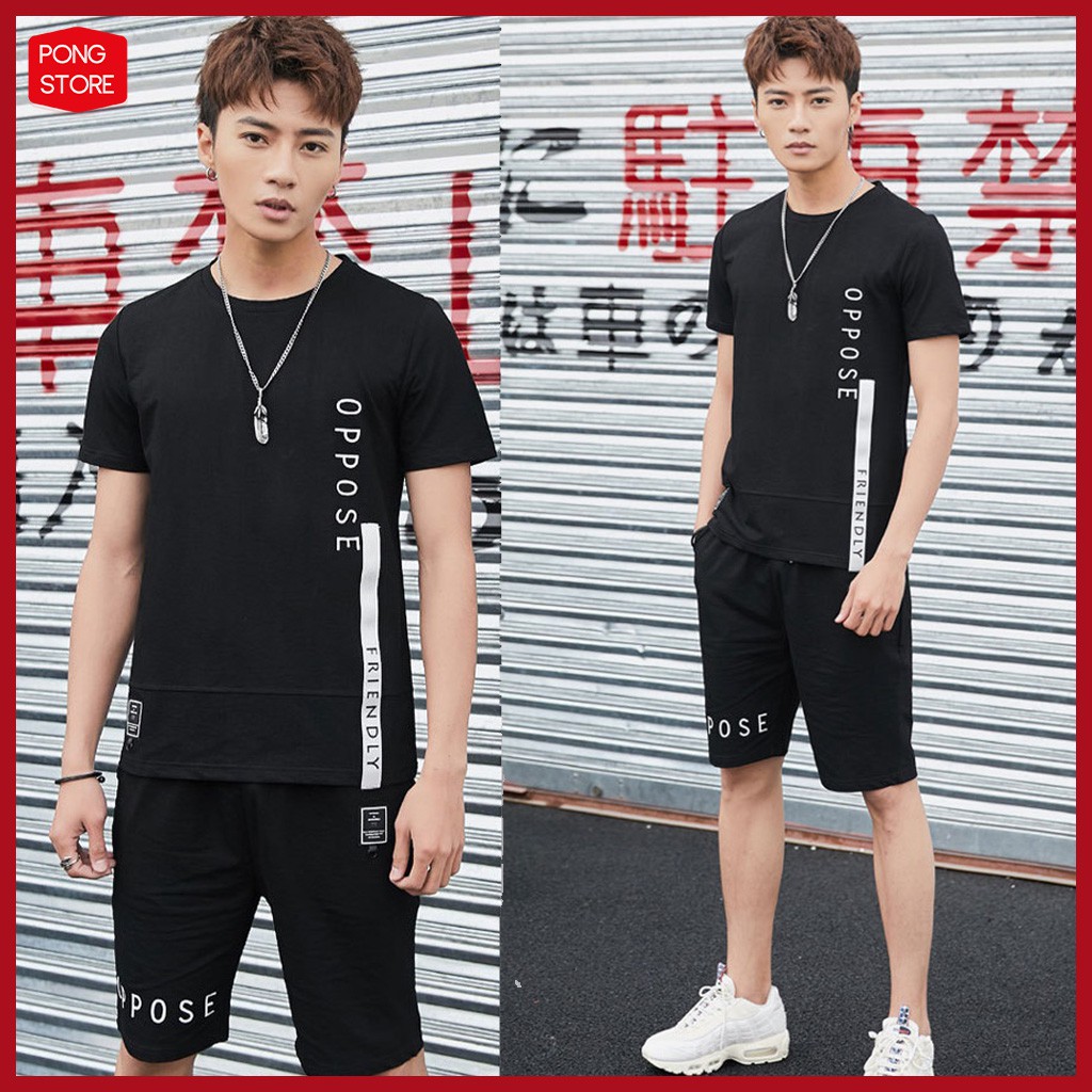 Đồ Bộ Thể Thao Nam Đẹp  FREESHIP  Đồ Bộ Thể Thao Nam Mặc Nhà In Chữ OPPOSE Chất Thun Mè Co Giãn Cao Cấp Giá SỐC