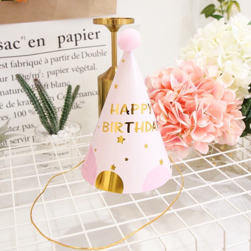 Mũ sinh nhật dành cho bé bằng giấy siêu đáng yêu