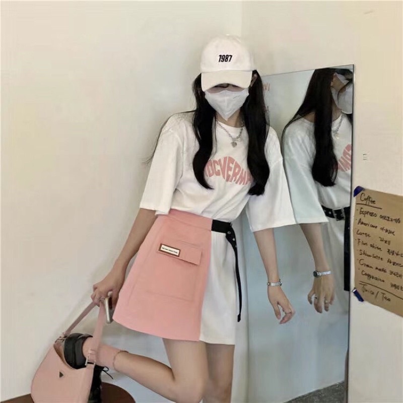 Set Áo Phông Chân Váy Buộc Eo Xinh Xắn Taobao