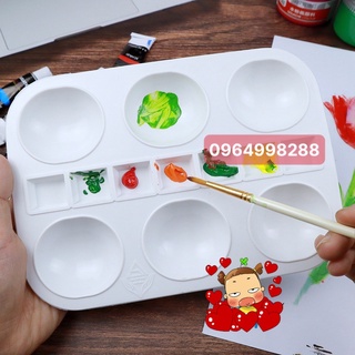 khay pha màu❤️ Balet 6 lỗ, dùng để pha màu nước,màu oát, màu acrylic, rửa sạch, gọn gàng tiện lợi