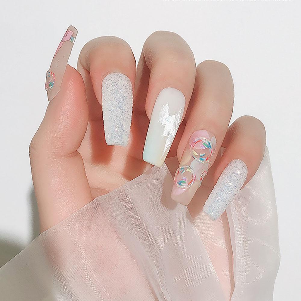 LILYES Miếng Dán Trang Trí Móng Tay Họa Tiết Dập Nổi 5D Độc Đáo