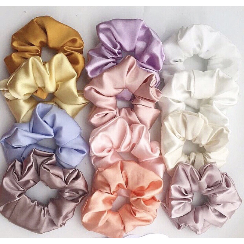 Set 5 dây cột tóc scrunchies phi bóng xinh xắn thời trang cho nữ