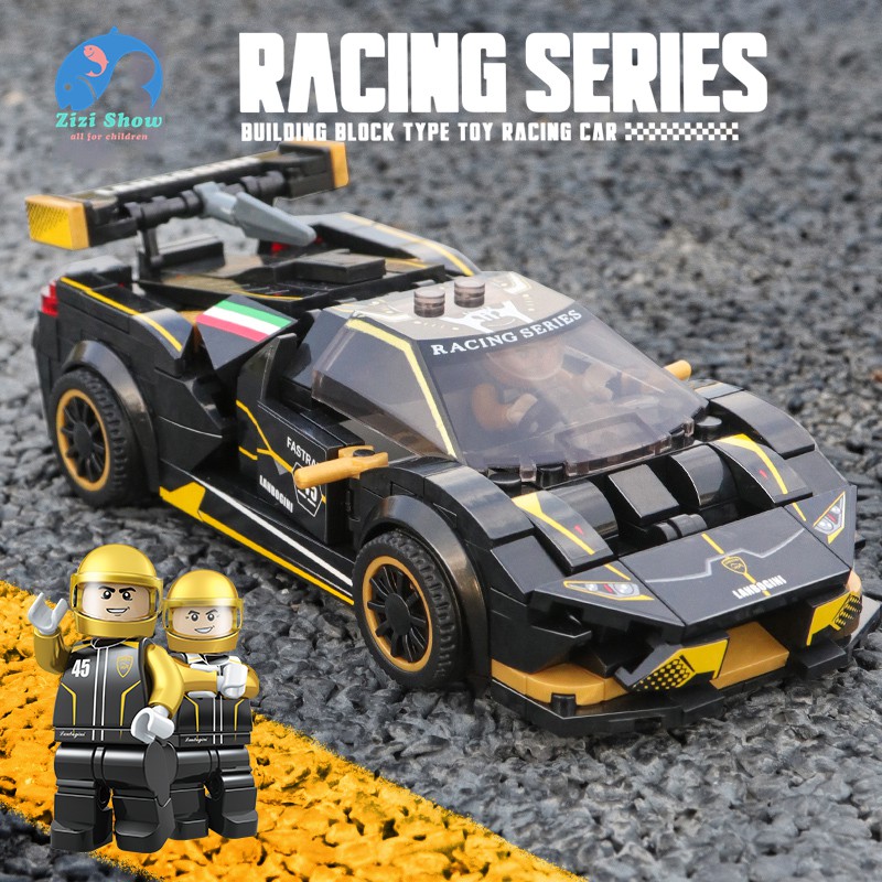 Bộ đồ chơi lắp ráp mô hình xe đua Lamborghini Evo thú vị cho bé