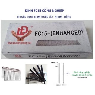 Đinh bắn sắt FC15 - đinh thẳng dài 15mm - Đen Trắng - hộp có 3500 cây đinh