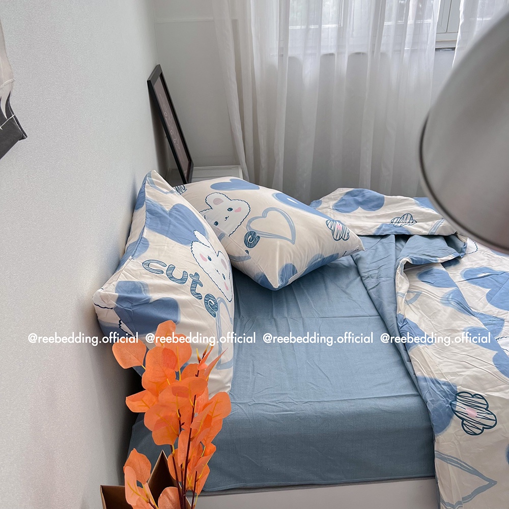 Bộ chăn ga gối chần bông poly cotton REE Bedding đủ size giường nệm PLC171 - Mẫu 9