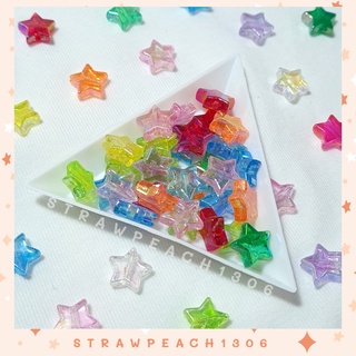 Hạt nhựa sao hologram xỏ lỗ 2 đầu dùng làm vòng tay handmade - strawpeach1306