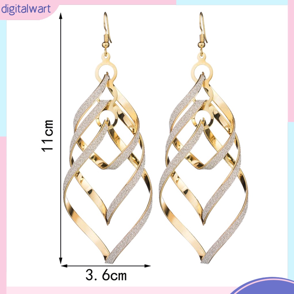 Đôi Bông Tai Dáng Rơi Họa Tiết Xoắn Ốc Đính Đá Thời Trang Cho Nữ