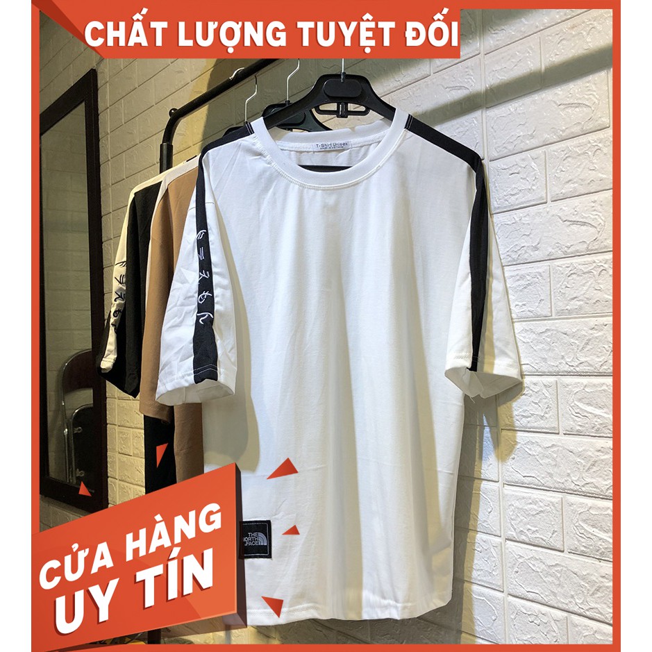 [Ảnh thật] Áo thun tay lỡ cotton viền tay chữ nhật [ áo thun tay lỡ unisex nam nữ đều mặc được]