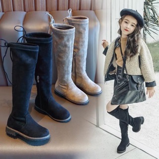 Boot cao cổ buộc dây bé gái