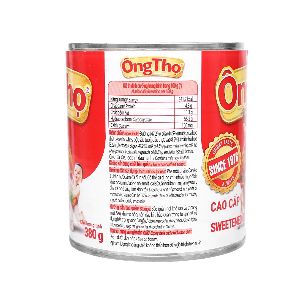 Sữa Đặc Có Đường Ông Thọ Đỏ 380g | BigBuy360 - bigbuy360.vn