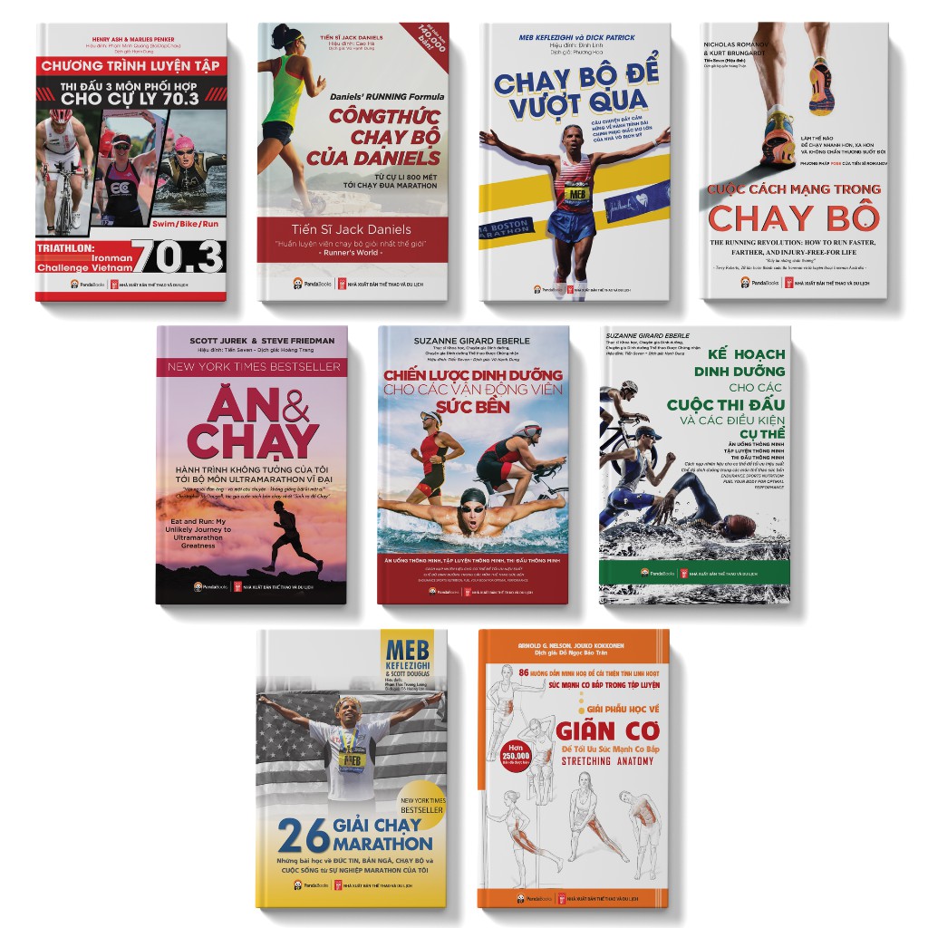 Sách - Combo 9 cuốn CHẠY BỘ - DINH DƯỠNG - GIÃN CƠ - Pandabooks