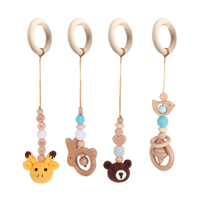 Set 4 Mặt Dây Chuyền Lục Lạc Đan Móc Treo Lục Lạc Cho Bé Sơ Sinh Mọc Răng