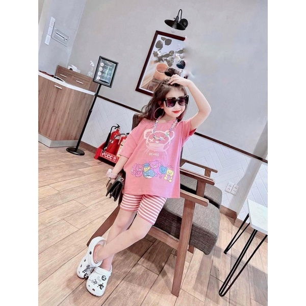 Bộ Cộc Tay Bé Gái 2022, Bộ Lửng Bé Gái 9-35kg, video cuối chất, cotton mịn mát
