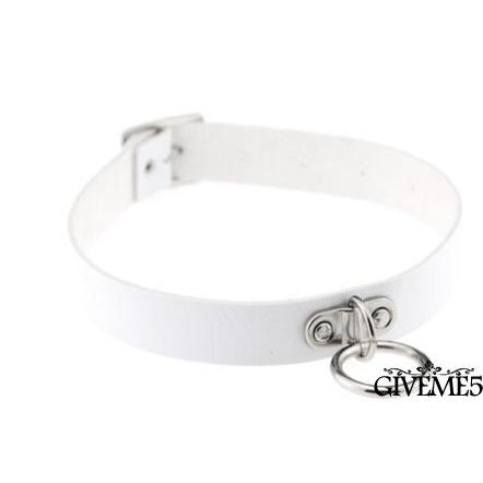 Vòng cổ choker da PU khoen tròn