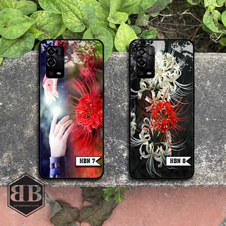 ỐP LƯNG KÍNH CƯỜNG LỰC OPPO A55 hình hoa bỉ ngạn