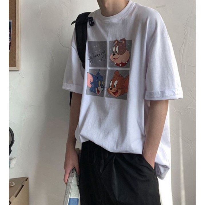 Áo thun tay lỡ Unisex, áo phông form rộng M429 KL SHOP DVSHOP