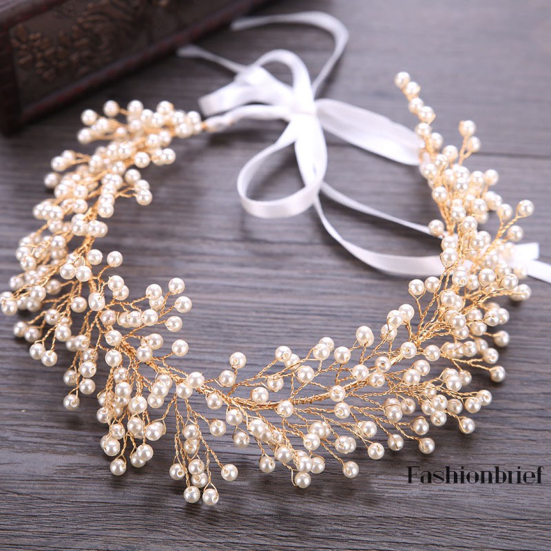 ❤BRIEF High Quality Romantic Tiara Hairwear Fashion Simulated Pearl Jewelry Women Hair Headwear Wedd