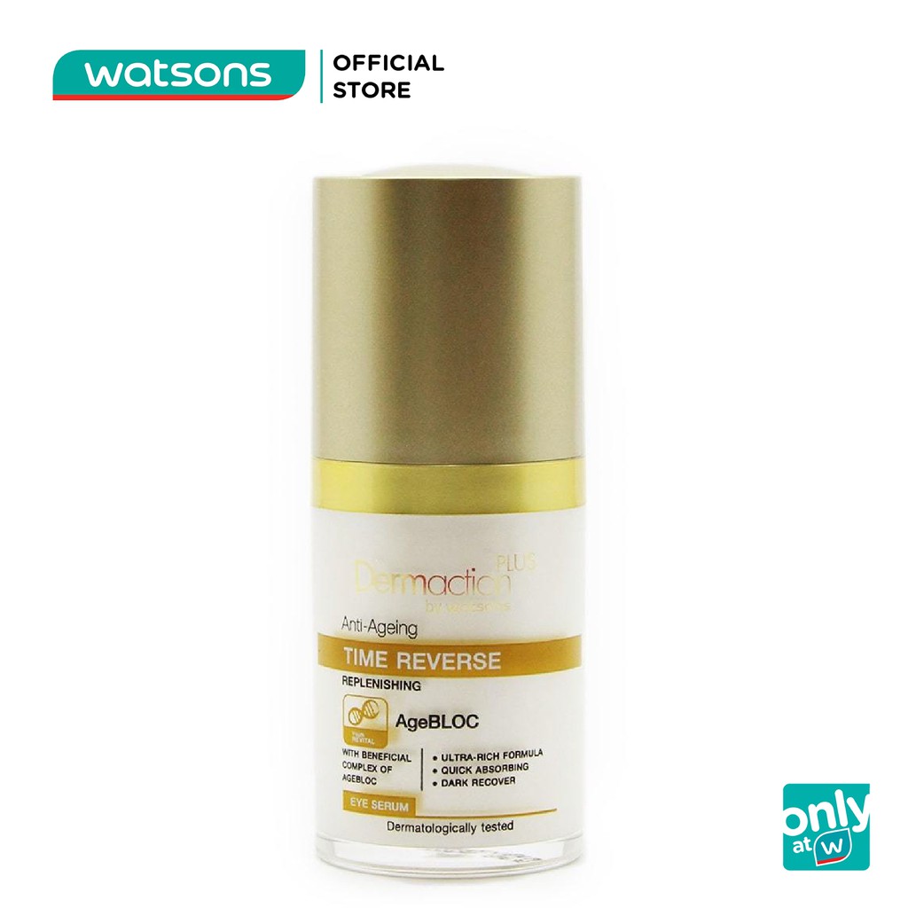 Serum Mắt Dermaction Plus By Watsons Anti-Ageing Time Reverse Replenishing Eye Chống Nhăn Mắt 15ml