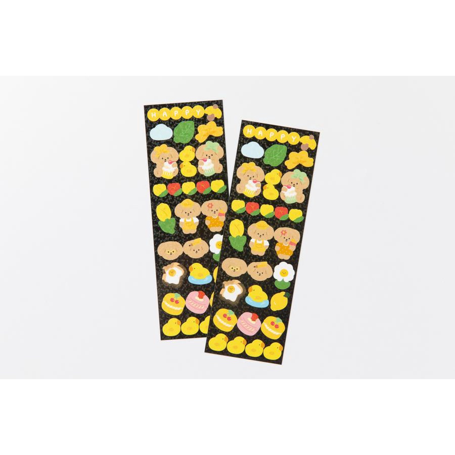 Set 2 Tấm Sticker  ARTBOX Hàn Quốc Hologram Hình Chú Cún Puppy Vàng Dễ Thương