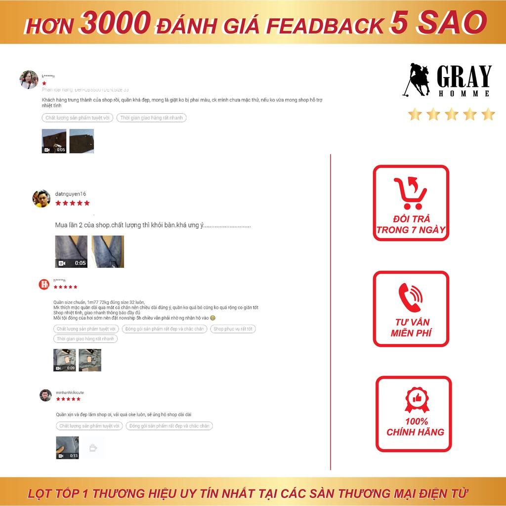 Quần Jean Nam GrayHomme Màu Xanh, Phom Ôm, Trẻ Trung, Thanh Lịch, Co Giãn Tốt BJ001 | BigBuy360 - bigbuy360.vn