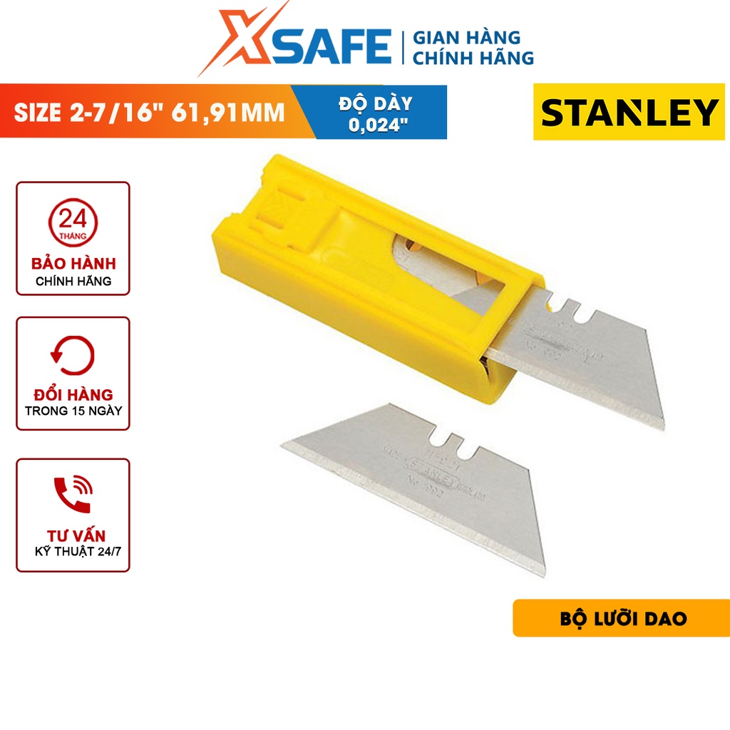 Lưỡi dao rọc cáp thẳng STANLEY 11-921T gia công thép hợp kim carbon không gỉ, nhỏ gọn tiện lợi - chính hãng