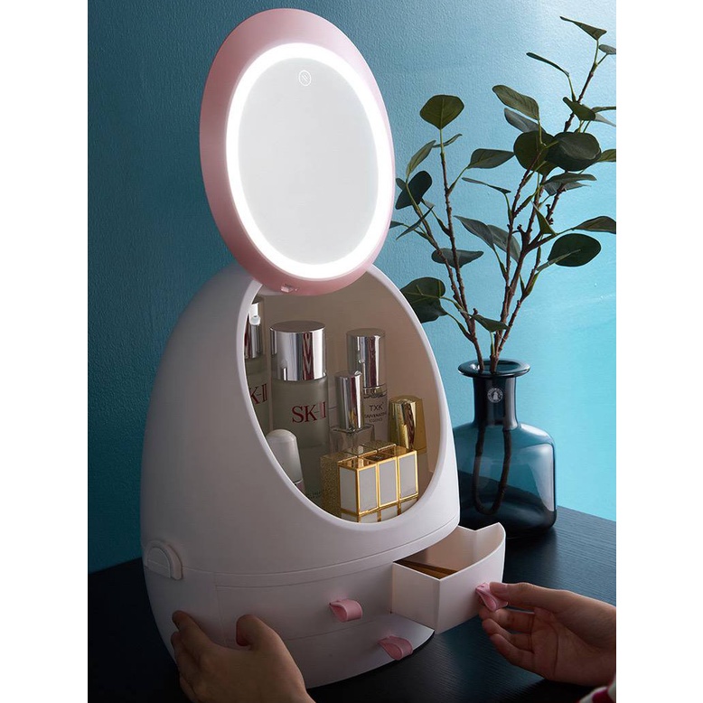Kệ Đựng Mỹ Phẩm Thời Trang Có Gương + Đèn LED
