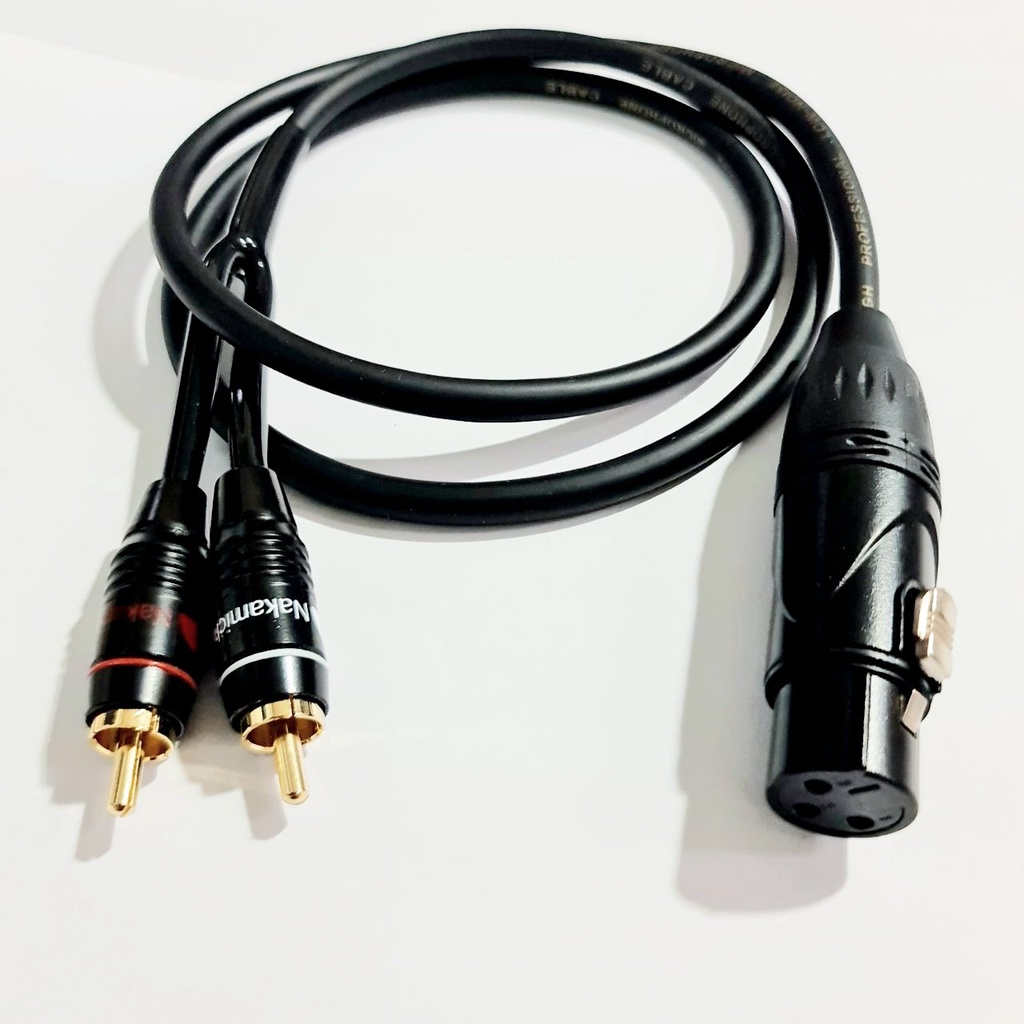Dây Canon Cái ra 2 Av Bông Sen Rca jack AV Nakamichi cao cấp