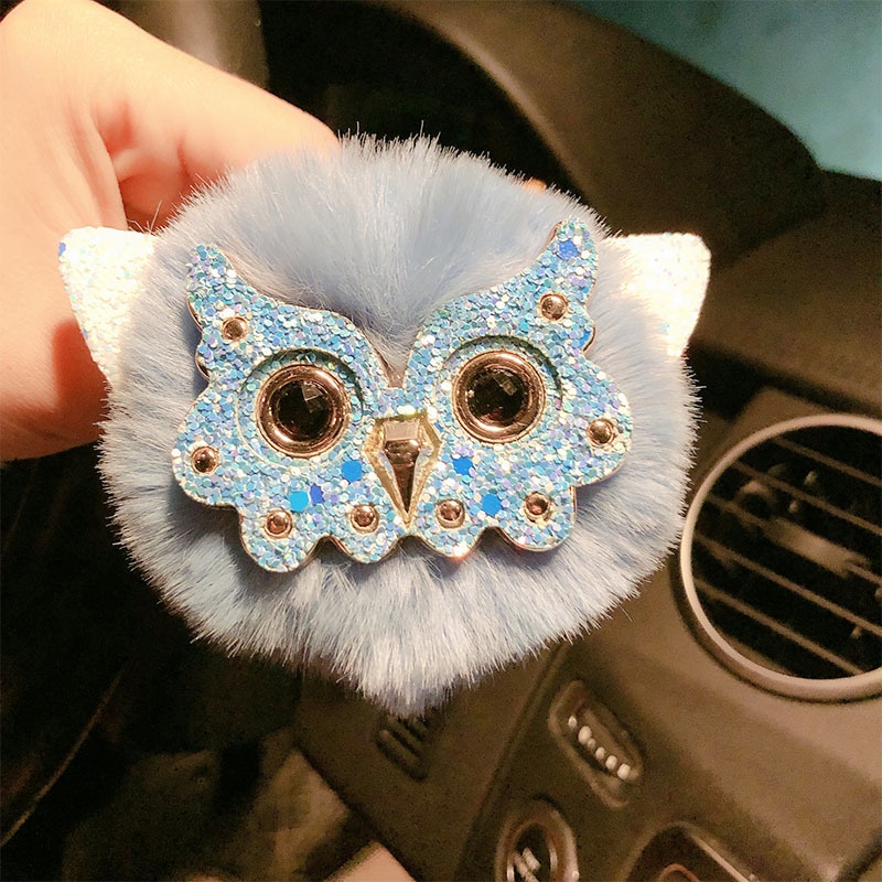 Móc Khóa Hình Cú Đính Banh Lông Dễ Thương