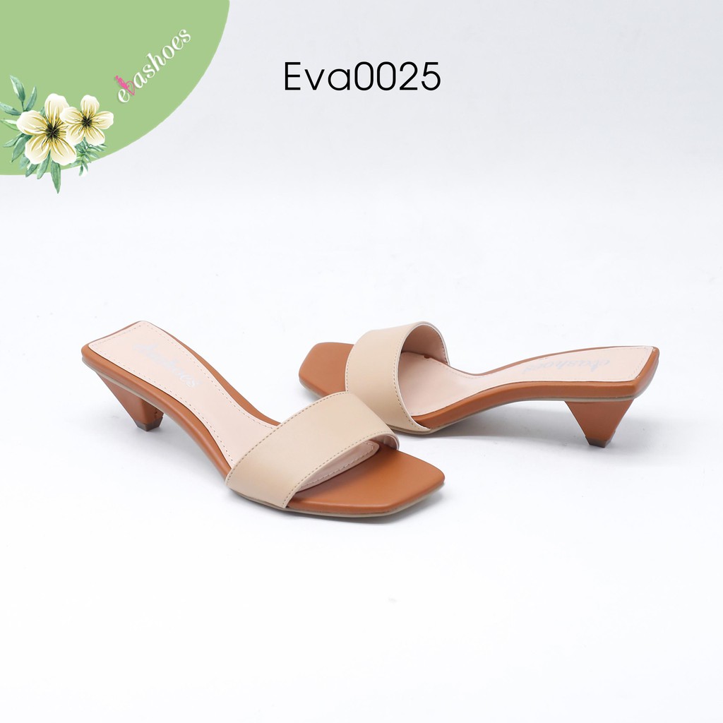 Dép Mũi Vuông Thời Trang Da PU 4cm Evashoes - Eva0025