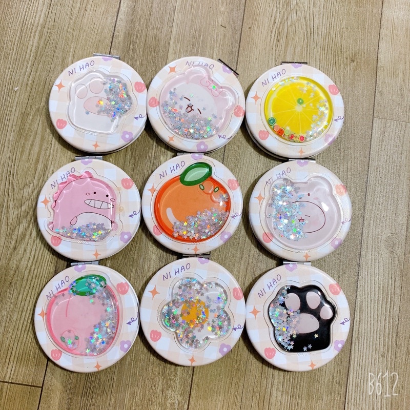 Gương mini hai mặt siêu xinh tròn nước nổi