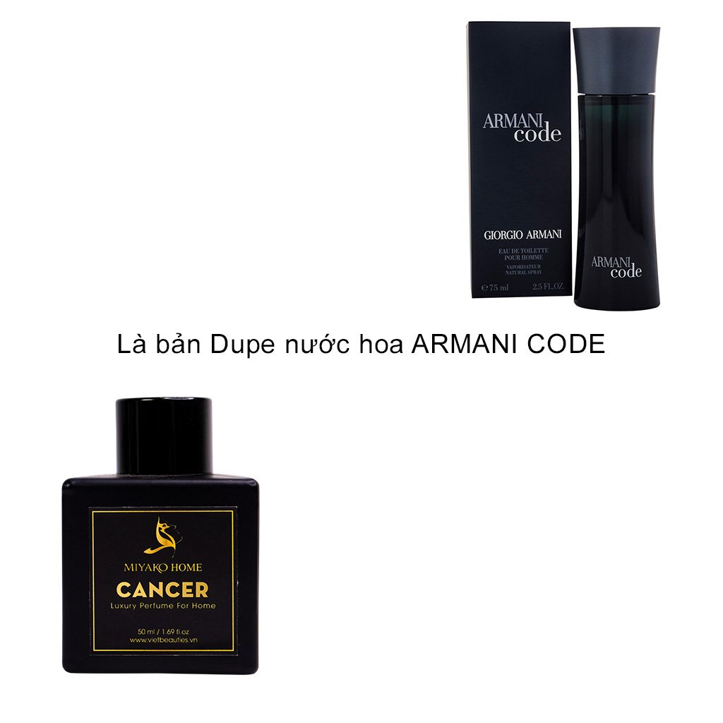 Tinh dầu thơm phòng MIYAKO HOME Cancer, tinh dầu khuếch tán dupe nước hoa Armani Code