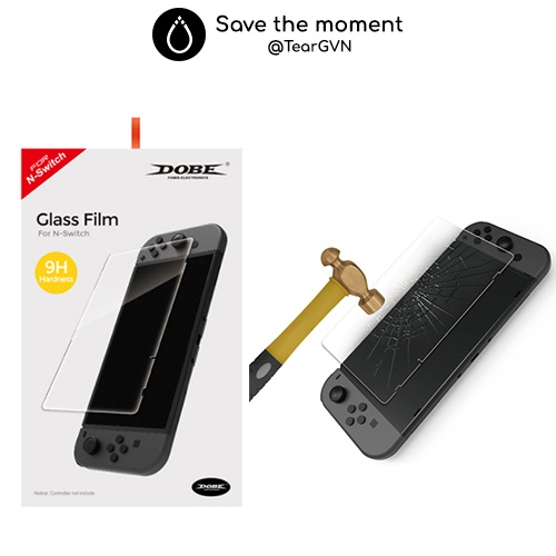 Dán cường lực 9H (DOBE) cho Nintendo Switch - Hộp 2 miếng