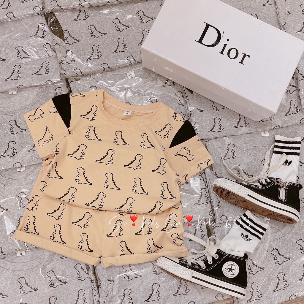 Quần áo cho bé trai, bộ cotton KL tay phối 3 màu cho bé