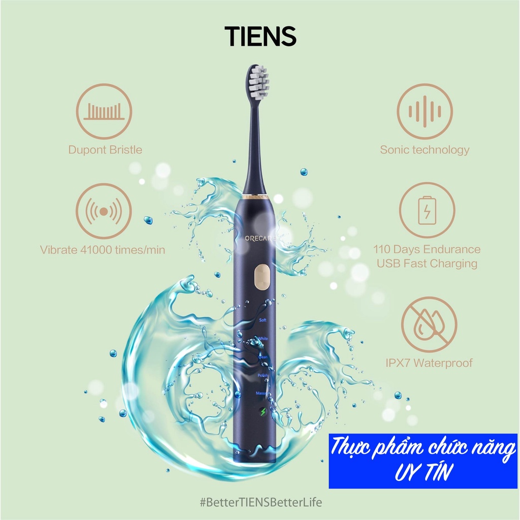 Bàn chải đánh răng điện Orecare Tiens Thiên Sư (Orecare Sonic Electric Toothbrush)