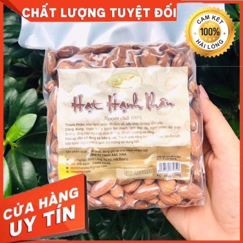 500g HẠT HẠNH NHÂN MỸ SẤY CHÍN VỊ NGUYÊN BẢN