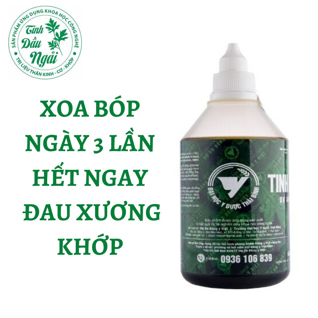 Tinh Dầu Ngải Cứu 500ML Xoa Bóp Đau Nhức Xương Khớp, Đau Cột Sống, Đau Lưng, Đau Cột Sống,...