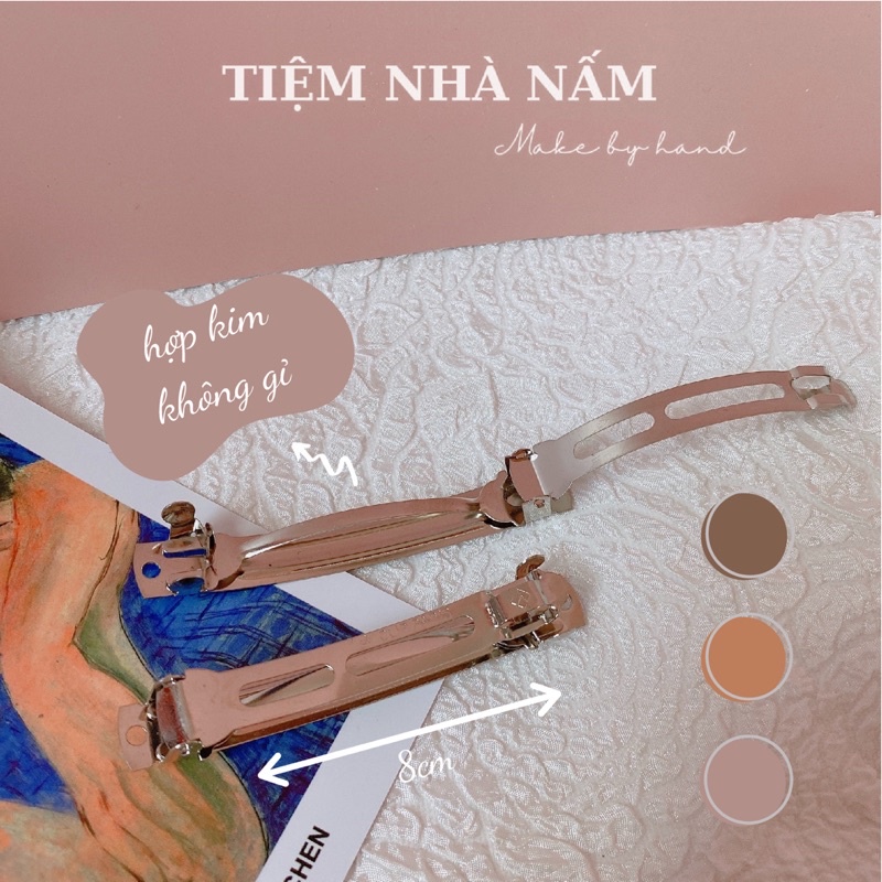 KẸP TÓC NƠ SATIN PHỐI VOAN HÀN QUỐC - [ Nhà Nấm handmade]