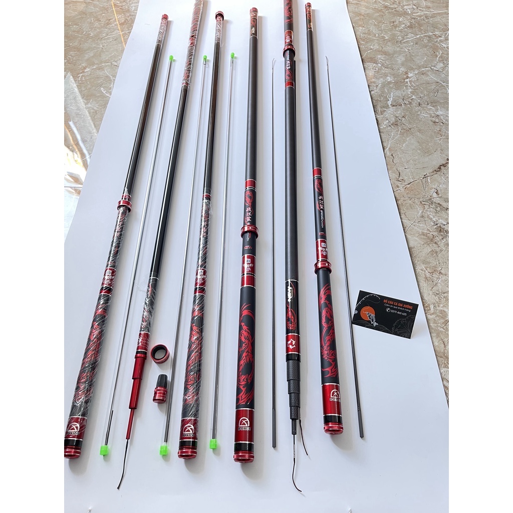 Cần Câu Tay 6h Xích Long Tặng Nhẫn Tặng Đọt Phụ - Chất Lượng Carbon