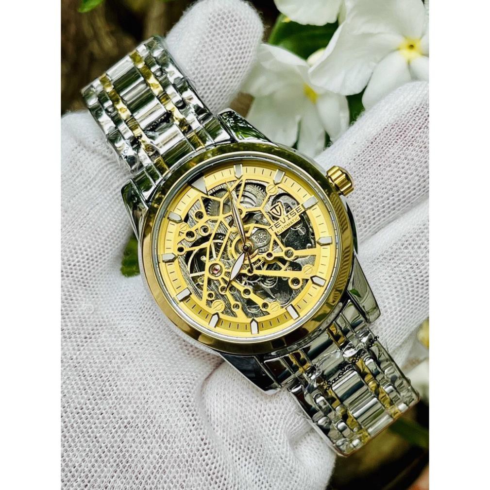 Đồng hồ nam cơ tevise chính hãng t9005e cao cấp đủ màu dây thép đúc đủ màu