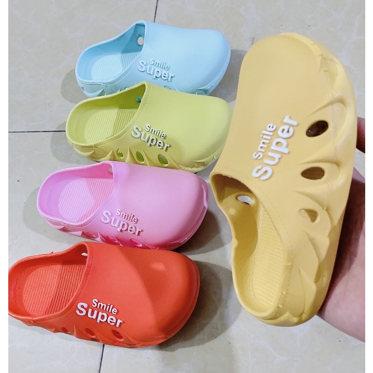 dép trẻ con - cross bé gái bé trai Smile Super sục cao su siêu êm chân