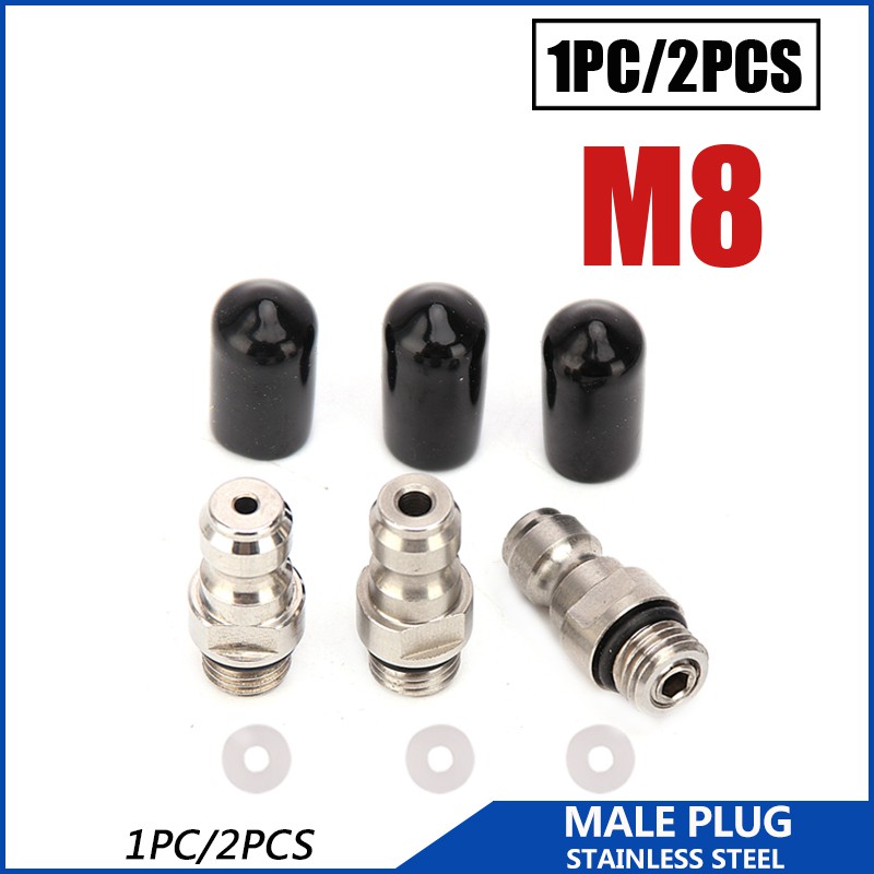 Set 1/2 Đầu Nối pcp Khí Nén 8MM M8x1 Bằng Thép Không Gỉ