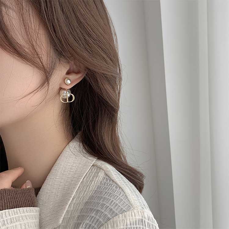Bông Tai Mạ Bạc 925 Đính Ngọc Trai Phong Cách Hàn Quốc Thời Trang