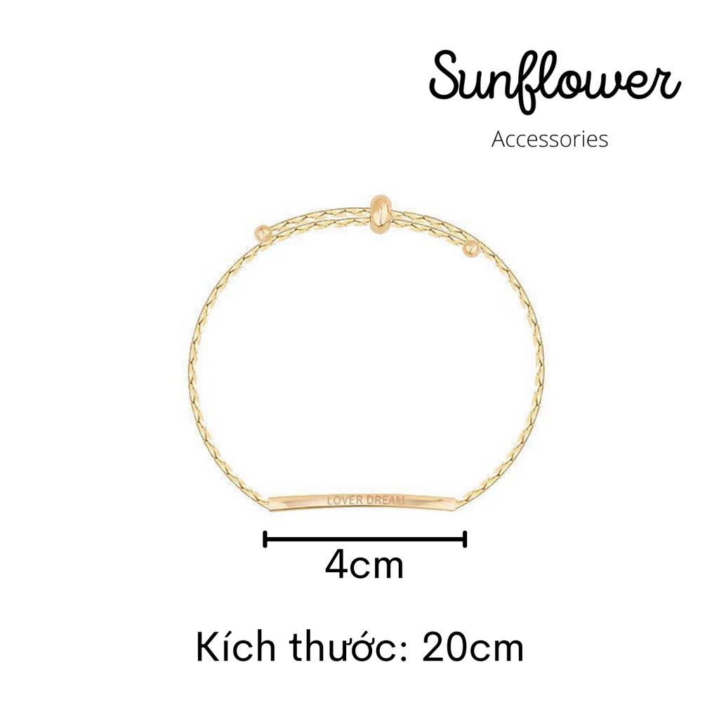 Vòng tay nữ dây rút Lover Dream mạ vàng, Lắc  tay hot trend [Sunflower.accessories]