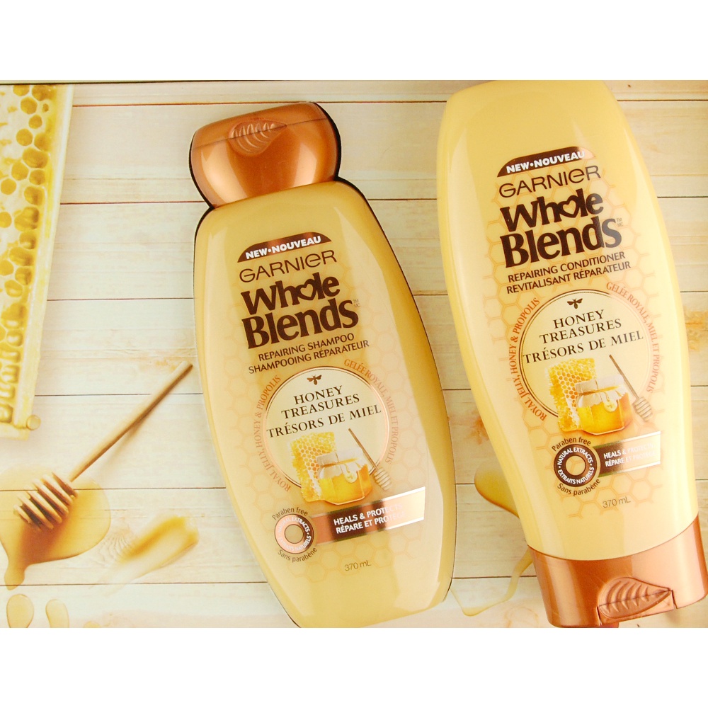 Dầu xả cho tóc hư tổn Garnier Hair Care Whole Blends Repairing Honey Treasures Conditioner 370ml/500ml/650ml (Mỹ)