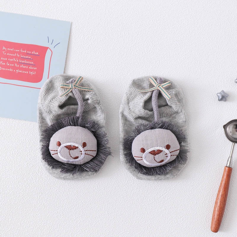 Vớ cotton họa tiết hoạt hình ba chiều chống trượt thời trang cho bé 0-3 tuổi