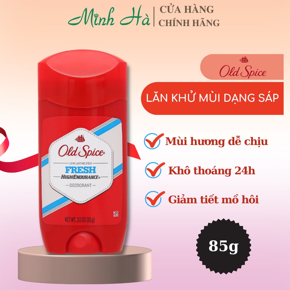 Lăn khử mùi dạng sáp Old Spice 85g khử mùi, giảm tiết mồ hôi, khô thoáng suốt 24h